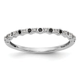 14K White Gold Black & White Diamond Band - 7